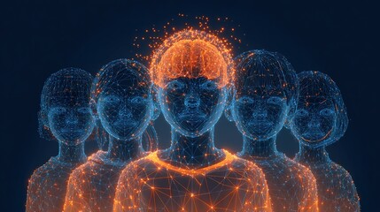 Childrens faces glowing network image