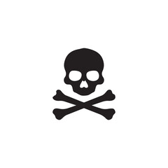 Crossbones and skull death flat vector icon for apps and games