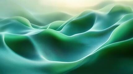 Obraz premium Smooth undulating hills covered with a soft green texture under diffused daylight creating a serene and calming landscape