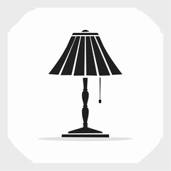 Obraz premium Table lamp silhouette with shade and pull chain home decor lighting high quality professional