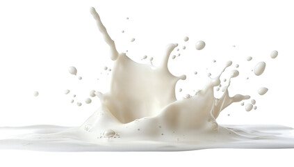 Obraz premium White milk drop splash levitating on white background. Hygiene, skin care concept cut-out, clipping path, transparent