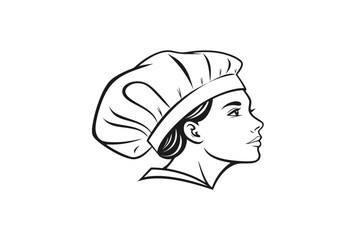 Minimal chef hat icon soft outline kitchen cooking logo