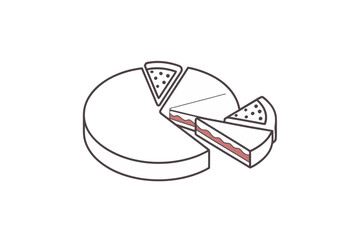 Pie chart icon minimal circle divided into three parts