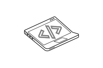 Programming code icon curly braces with forward slash code design