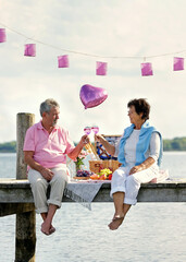 Golden Summer Picnic by the Lake