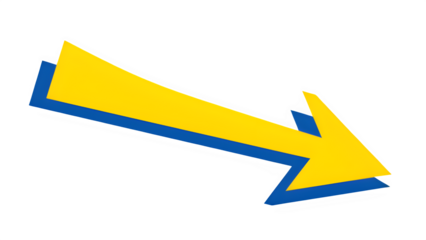 Yellow upward arrow isolated on PNG background