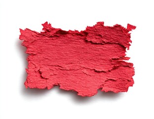 Red, textured smear on white