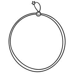 Small Hoop with Charm line art vector