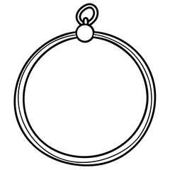 Small Hoop with Charm line art vector