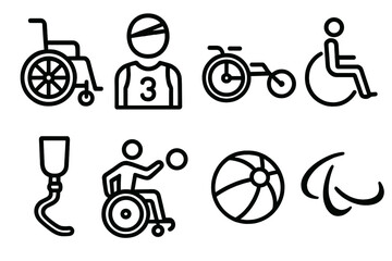 Symbols of accessibility and adaptive sports promoting inclusivity in physical activities for individuals with disabilities