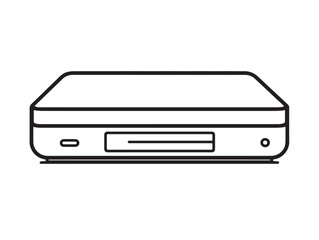 Stock Image Clean Line Art Blu Ray Player Symbol