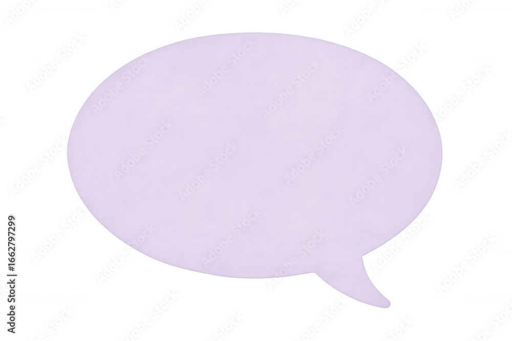 Poster purple speech bubble floating on a transparent background, representing communication, dialogue, and