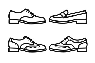 Different styles of shoes displayed in a flat lay arrangement showing classic and casual designs