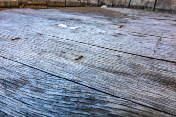 Naklejka premium Abstract background of gray surface of processed old wood 