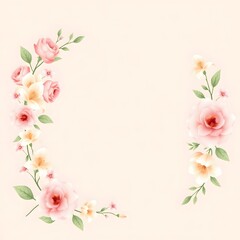 Fototapeta premium wedding, flower, leaves, plant, nature, decoration, garden, card, invitation, frame, border, Generative AI