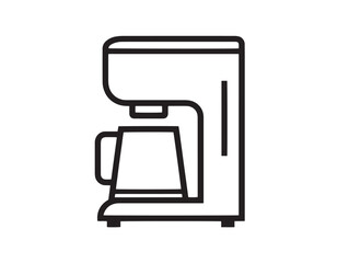 Modern Coffee Maker Icon in Simple Sleek Minimalist Artwork
