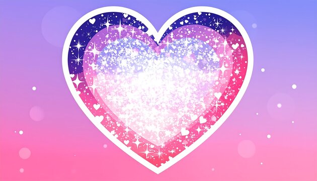 Glittery rainbow heart on pastel background
