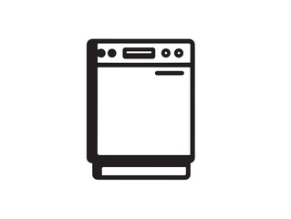 Stock Image Sleek Dishwasher Icon with Stylish Minimalist Clean Vector Design