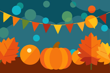 A soft Thanksgiving glow from blurred party lights vector illustration
