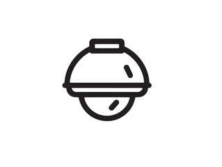 Stock Image Dome Camera Security Icon in Clean Minimalist Vector Line Art