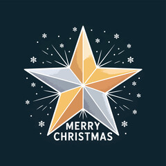 Flat Christmas star vector illustration background