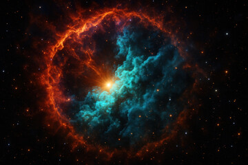 Obraz premium Cosmic Nebula Illustration, Star Formation, Space Exploration