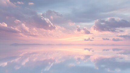 Obraz premium A drone capture of a vast salt flat with reflective water surface