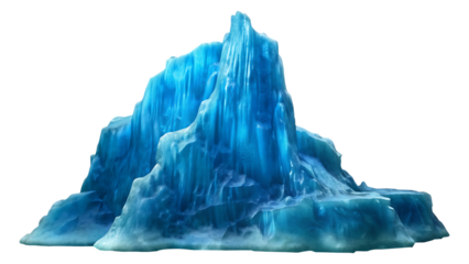 Blue Iceberg With Vertical Ice Formations Transparent Background cold arctic isolated on a transparent background