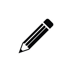 pencil icon vector on white background.Simple Flat Black Icon Design. Vector Illustration.