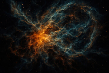 Naklejka premium Nebula Cloud Illustration, Cosmic Dust and Starfield