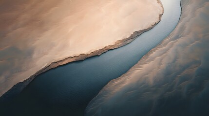 Naklejka premium A drone capture of a winding delta river creating abstract natural patterns