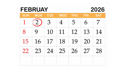 Date circled in red on white background eps 10