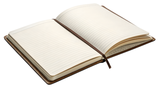 line grid open notebook isolated on transparent background