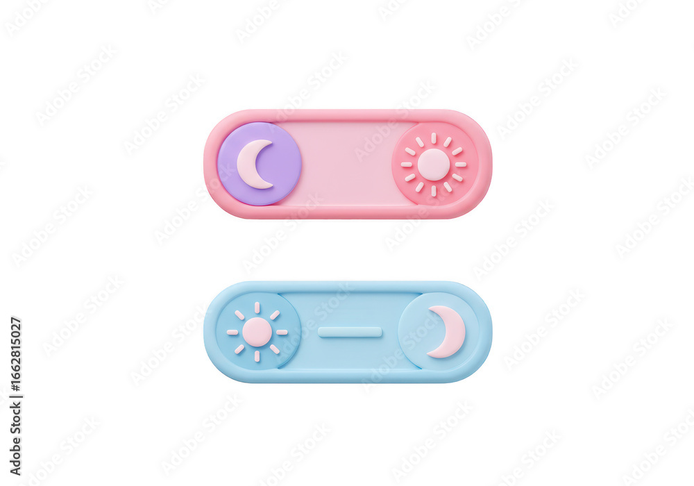 Poster day and night mode toggle switch isolated on transparent background