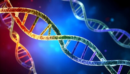 Colorful DNA double helixes