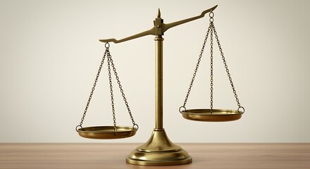 Brass Balance Scales of Justice on Wooden Surface legal fairness