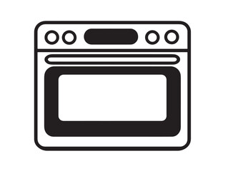 Stock illustration of contemporary electric oven design in minimalist line