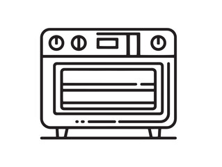 Elegant outlined stock vector of stylish electric oven design illustration