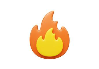 3d icon of a flame, representing heat or a hot topic, isolated on transparent background