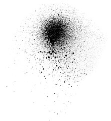 Black paint splatter isolated on a white background. Water splash silhouette vector texture overlay.