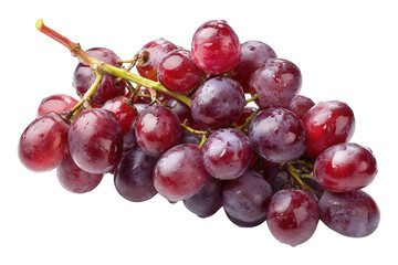 Fototapeta premium A ripe bunch of juicy purple grapes isolated on transparent background, perfect for healthy eating and culinary uses