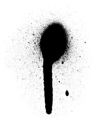 Black paint splatter isolated on a white background. Water splash silhouette vector texture overlay.