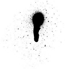 Black paint splatter isolated on a white background. Water splash silhouette vector texture overlay.