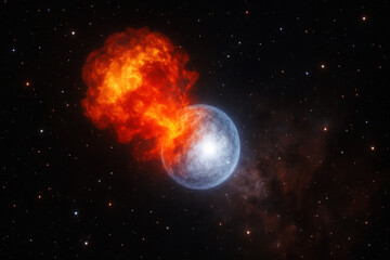 Illustration of a Nova Explosion in Space