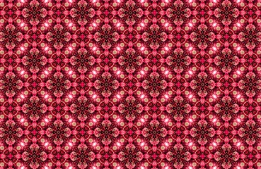 Intricate Red and Gold Kaleidoscope Pattern A Stunning Geometric Design for Textiles and Wallpaper