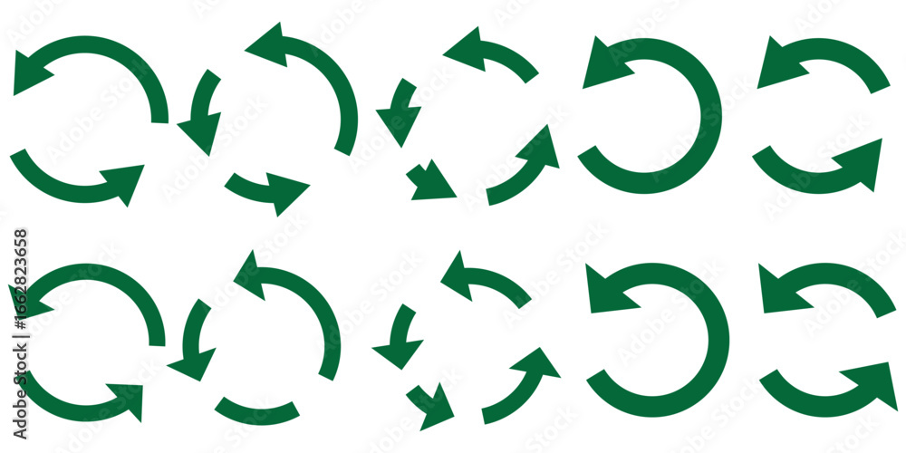 Wall mural circle arrow vector, icon set. flat style icon recycle arrow symbol web graphic design. rotation arr
