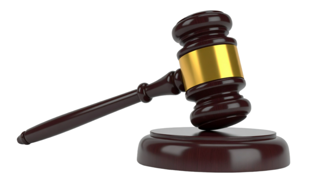 Set of gavel, Judge Hammer on transparent background. 3D rendering.
 - Powered by Adobe