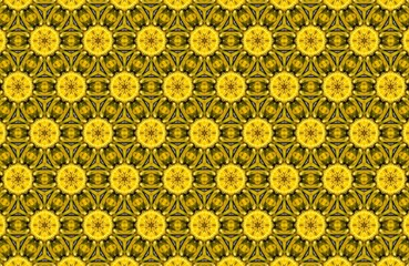 Geometric Floral Pattern Background with Yellow and Green Tones for Various Design Applications