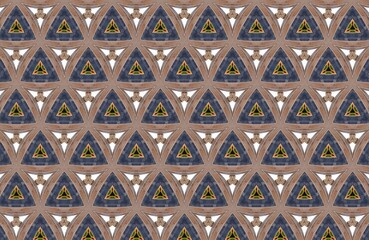 Elegant Geometric Pattern Repeating Triangles in Earthy Tones for Textile Design