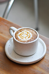 hot cofffee, cappuccino coffee or latte coffee or flat white or latte art